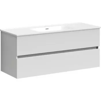 Тумба с раковиной Sancos Urban 120 два ящика, белый глянец (UR120-1W, CN7006)