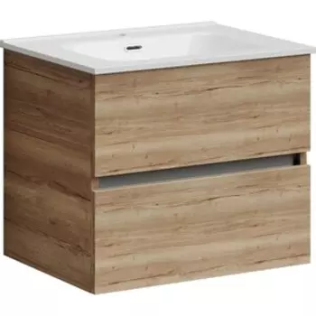 Тумба с раковиной Sancos Urban 60 два ящика, дуб галифакс натуральный (UR60EG, CN7001)