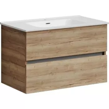Тумба с раковиной Sancos Urban 80 два ящика, дуб галифакс натуральный (UR80EG, CN7005)