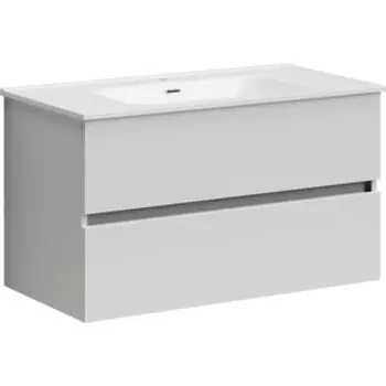 Тумба с раковиной Sancos Urban 90 два ящика, белый глянец (UR90W, CN7002)