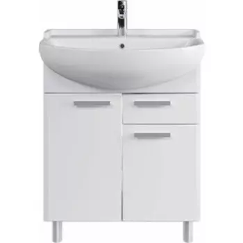 Тумба с раковиной Sanstar Аура 70 белая, Универсал Амур