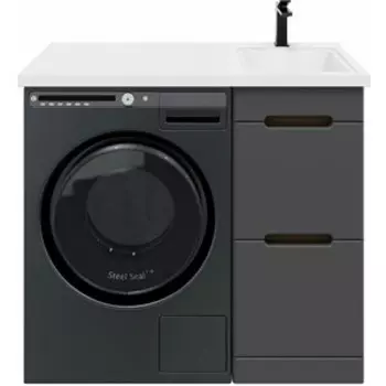 Тумба с раковиной Sanstar Darko 40 (100) правая, под стиральную машину, дуб вотан/графит софт (429.1-1.4.1.КПДАЛ)