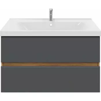 Тумба с раковиной Sanstar Graffa 100х44 дуб вотан/графит софт (454.1-1.4.1.КГАР)