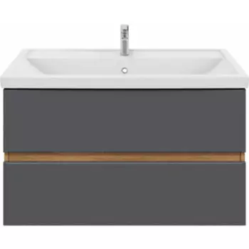 Тумба с раковиной Sanstar Graffa 100х44 дуб вотан/графит софт (454.1-1.4.1.КФОС)