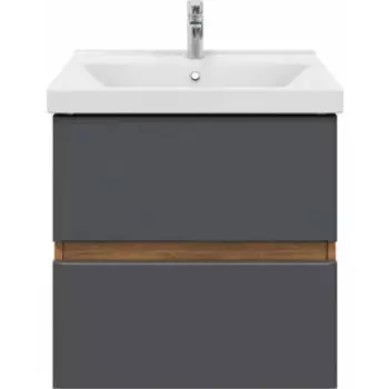 Тумба с раковиной Sanstar Graffa 60 дуб вотан/графит софт, Sanita Luxe Фест