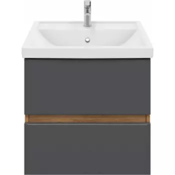 Тумба с раковиной Sanstar Graffa 60х39 дуб вотан/графит софт (451.1-1.4.1.КФОС)
