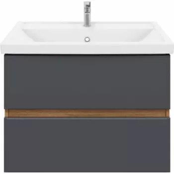 Тумба с раковиной Sanstar Graffa 70х44 дуб вотан/графит софт (452.1-1.4.1.КФОС)