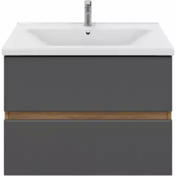 Тумба с раковиной Sanstar Graffa 80х44 дуб вотан/графит софт (453.1-1.4.1.КМИР)