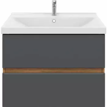 Тумба с раковиной Sanstar Graffa 80х44 дуб вотан/графит софт (453.1-1.4.1.КФЕС)