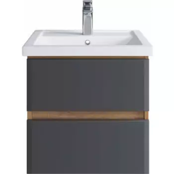 Тумба с раковиной Sanstar Инфинити 50х40 дуб сонома светлый/графит софт (390.1-1.4.1.КФОС)