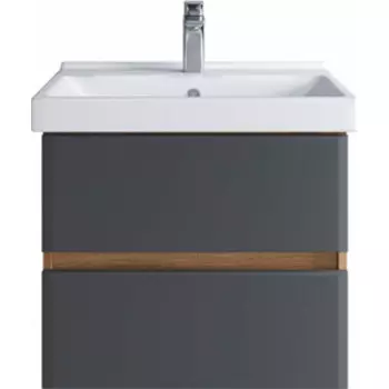 Тумба с раковиной Sanstar Инфинити 60 дуб сонома светлый/графит софт, Sanita Luxe Фест