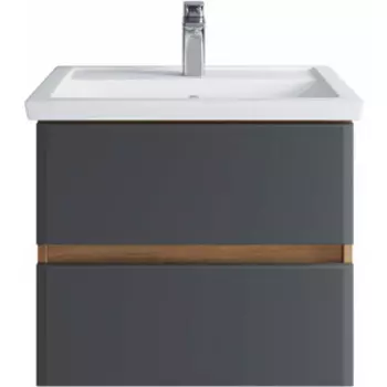 Тумба с раковиной Sanstar Инфинити 60х40 дуб сонома светлый/графит софт (392.1-1.4.1.КФОС)