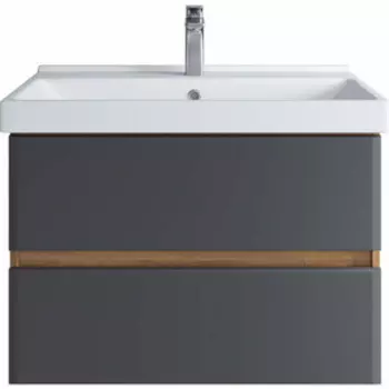Тумба с раковиной Sanstar Инфинити 80х45 дуб сонома светлый/графит софт (396.1-1.4.1.КФЕС)