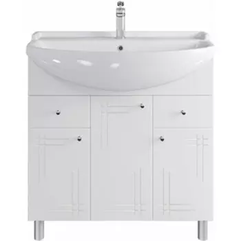 Тумба с раковиной Sanstar Июнь 80 белая, Универсал Амур