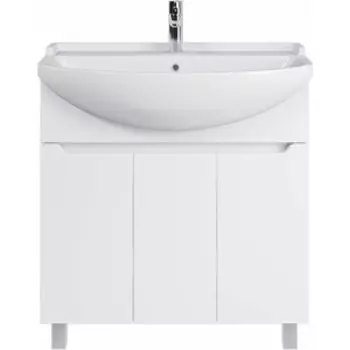 Тумба с раковиной Sanstar Лайн 80 белая, Универсал Амур