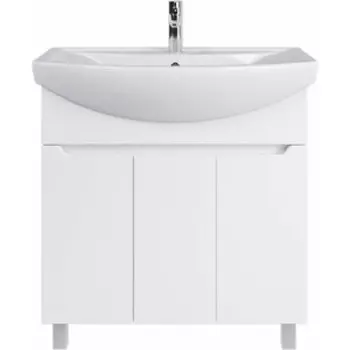 Тумба с раковиной Sanstar Лайн 80 белая, Santek Балтика