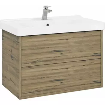 Тумба с раковиной Sanstar Siva 80х44 дуб веллингтон табак (435.1-1.4.1.КМИР)