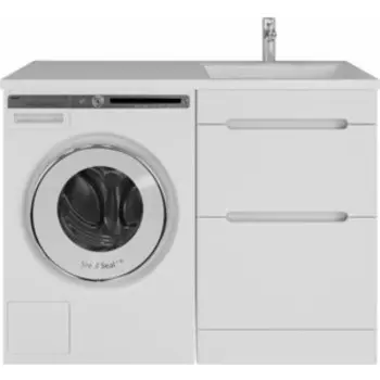 Тумба с раковиной Sanstar Толедо 50 (110) правая, под стиральную машину, белая (428.1-1.4.1.КПДАЛ)