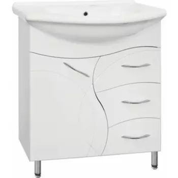 Тумба с раковиной Style line Амелия 75х50 белая (ЛС-00002281 + 4620000141457)