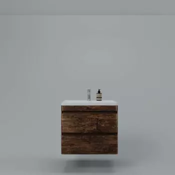 Тумба с раковиной Style line Атлантика 70 подвесная, старое дерево (СС-00002340, СС-00002286)