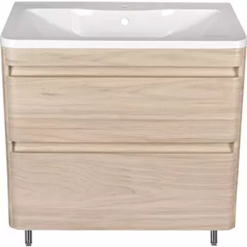 Тумба с раковиной Style line Атлантика Люкс 80 напольная, ясень перламутр (ЛС-00000688 + 2000949224534)