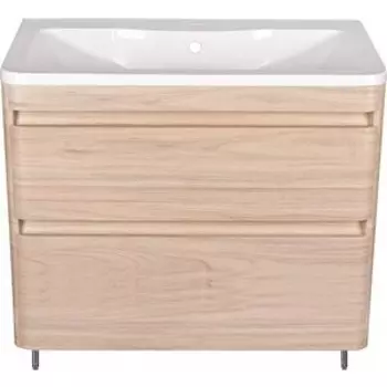 Тумба с раковиной Style line Атлантика Люкс 90 напольная, ясень перламутр (СС-00002218 + 2000949232850)