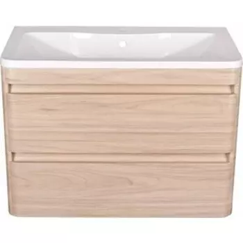 Тумба с раковиной Style line Атлантика Люкс 90 подвесная, ясень перламутр (СС-00002219 + 2000949232850)