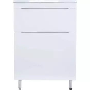 Тумба с раковиной Style line Бергамо мини 60х35 Люкс Plus напольная, белая (СС-00002307 + 2000949236377)