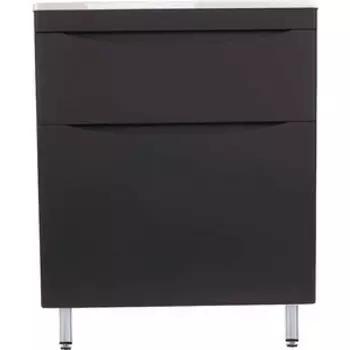 Тумба с раковиной Style line Бергамо мини 70х35 Люкс Plus напольная, черная (СС-00002311 + 2000949236384)