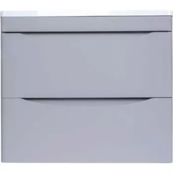 Тумба с раковиной Style line Бергамо мини 60х35 Люкс Plus подвесная, серая (СС-00002317 + 2000949236377)