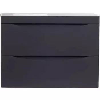 Тумба с раковиной Style line Бергамо мини 70х35 Люкс Plus подвесная, черная (СС-00002321 + 2000949236384)
