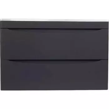 Тумба с раковиной Style line Бергамо мини 80х35 Люкс Plus подвесная, черная (СС-00002324 + 2000949236391)