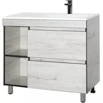 Тумба с раковиной Style line Берлин 90 полочки слева, соната (ЛС-00002288 + 4627179377557)