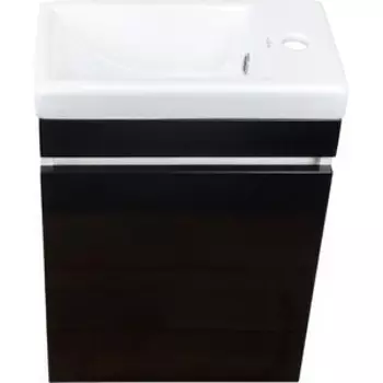 Тумба с раковиной Style line Compact Люкс 40 черная (СС-00000419 + S-UM-COM40/1-w)