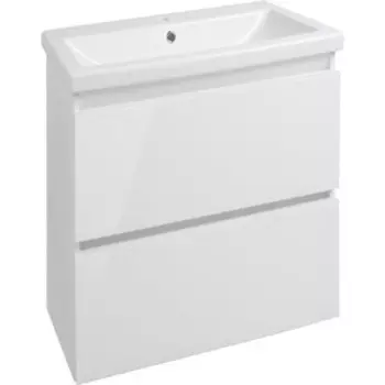 Тумба с раковиной Style line Даймонд Люкс 60 белая (СС-00000500 + S-UM-COM60/1-w)