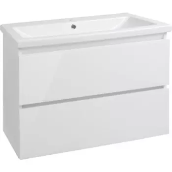 Тумба с раковиной Style line Даймонд Люкс 80 белая (СС-00000483 + S-UM-COM80/1-w)