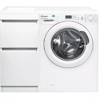 Тумба с раковиной Style line Даллас Люкс 38 (100L) напольная, под стиральную машину, белая эмаль (СС-00002346 + 2000949237435)