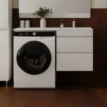 Тумба с раковиной Style line Даллас Люкс 53 (115R) подвесная, под стиральную машину, белая (СС-00000651 + 2000949102214)