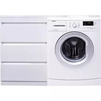 Тумба с раковиной Style line Даллас Люкс 58 (120L) три ящика, под стиральную машину, белая (СС-00002272 + 2000949237411)