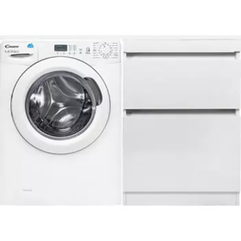 Тумба с раковиной Style line Даллас Люкс 58 (120R) напольная, под стиральную машину, белая (СС-00000388 + 2000949237428)