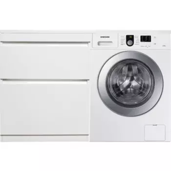 Тумба с раковиной Style line Даллас Люкс 68 (130L) напольная, под стиральную машину, белая эмаль (СС-00002348 + 2000949237442)