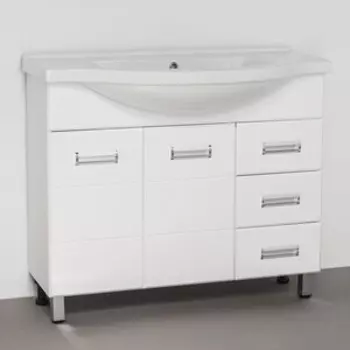 Тумба с раковиной Style line Ирис 100 белая (ЛС-00000178 + 1WH110255)