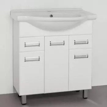 Тумба с раковиной Style line Ирис 75 белая (ЛС-00000017 + 1WH110259)