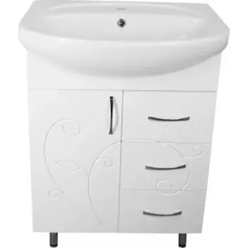 Тумба с раковиной Style line Эко Фьюжн №24 65х50 белая (ЛС-00002285 + 4620000141426)