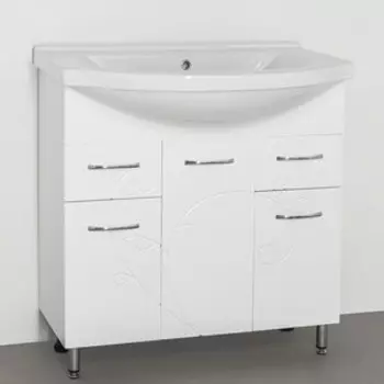 Тумба с раковиной Style line Эко Фьюжн №26 белая (ЛС-00000076 + 1WH109653)