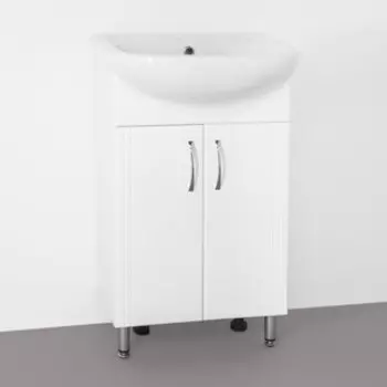 Тумба с раковиной Style line Эко Стандарт №9 белая (ЛС-00000492 + 1WH110256)