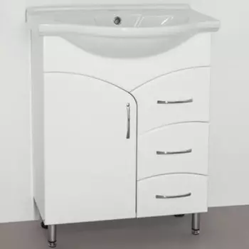 Тумба с раковиной Style line Эко Стандарт №22 белая (ЛС-00000104 + 1WH109651)