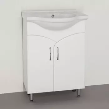 Тумба с раковиной Style line Эко Стандарт №15 белая (ЛС-00000259 + 1WH109652)