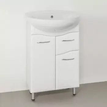 Тумба с раковиной Style line Эко Волна №11 белая (ЛС-00000098 + 1WH110186)