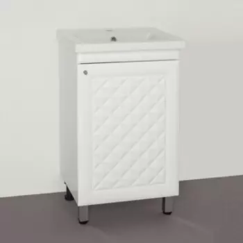 Тумба с раковиной Style line Канна Люкс 50 белая (ЛС-00000297 + S-UM-COM50/1-w)